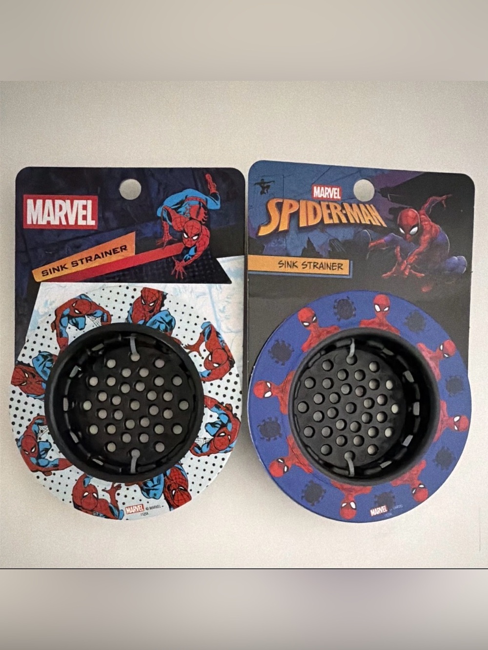 Marvel Spider-Man Sink Strainers - Blue, White, Black
